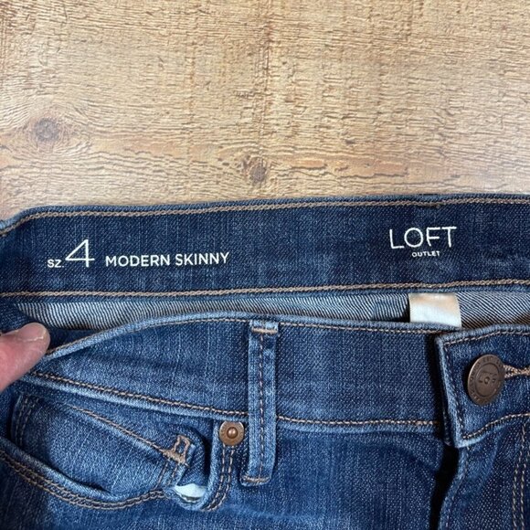 LOFT Women's Skinny Jeans - Dark Blue - Picture 3 of 4